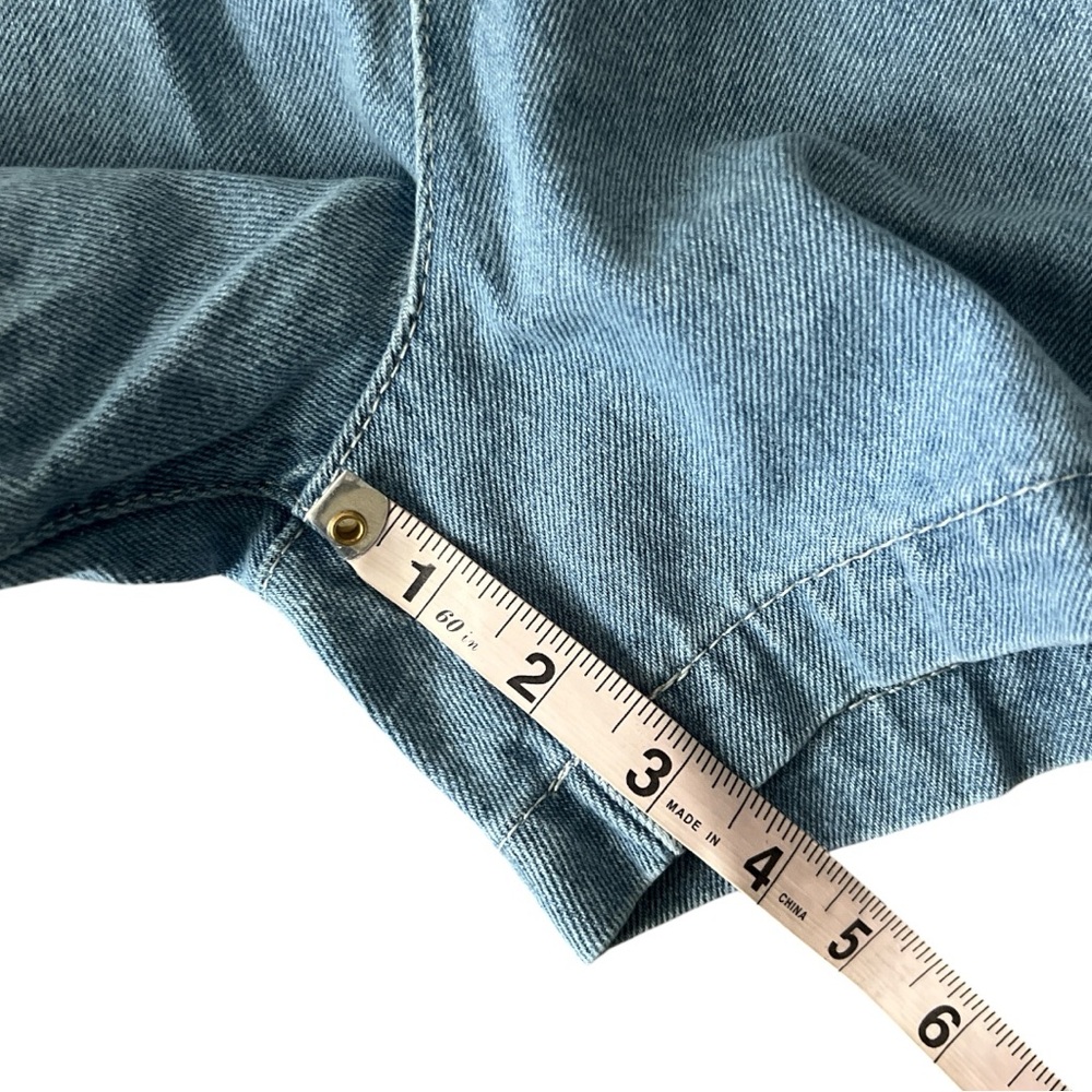 NWT Etica Anthropologie Ethereal Blue Max Pleated Denim Shorts Size 25 Reg. $128 - Picture 12 of 12